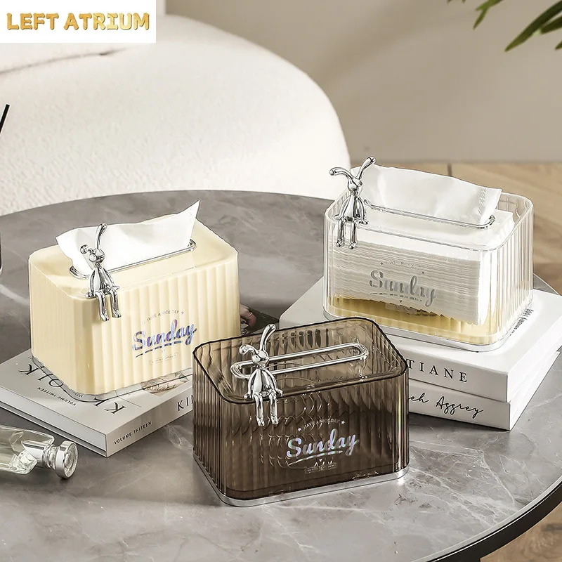Home Decoration Luxury Tissue Box Living Room Home Spring Paper Box Wall-mounted Creative Desktop Lifting Napkin Storage Box