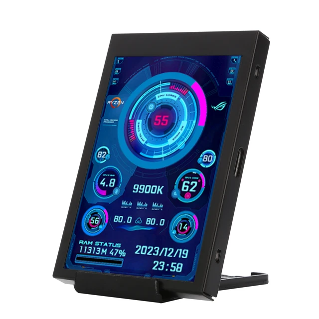 Nowy 3,5-calowy ekran dodatkowy IPS TYPE-C Komputer CPU GPU RAM HDD Monitor Wyświetlacz USB dla dowolnego AIDA64