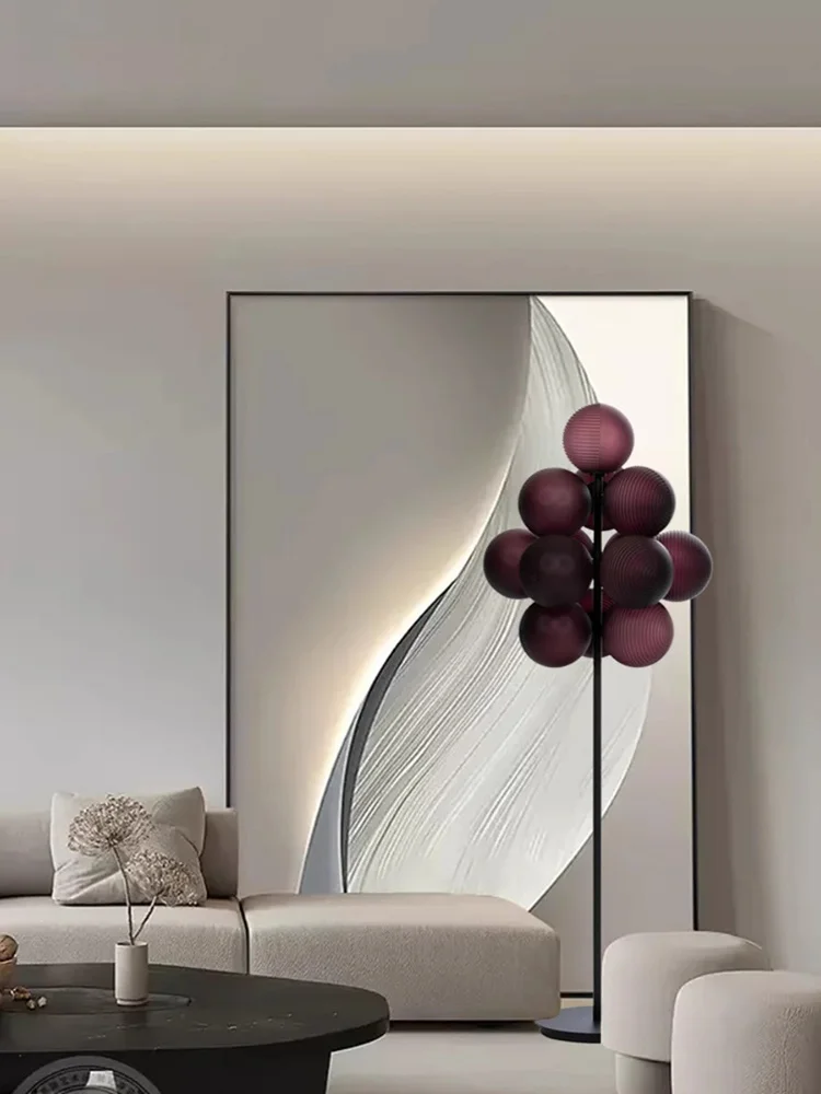 Imagem -05 - Série de Lâmpadas de Uva para Decoração Lustres de Led Pós-modernos e Elegantes Luzes de Bola Roxas Criativas para Quarto Personalidade