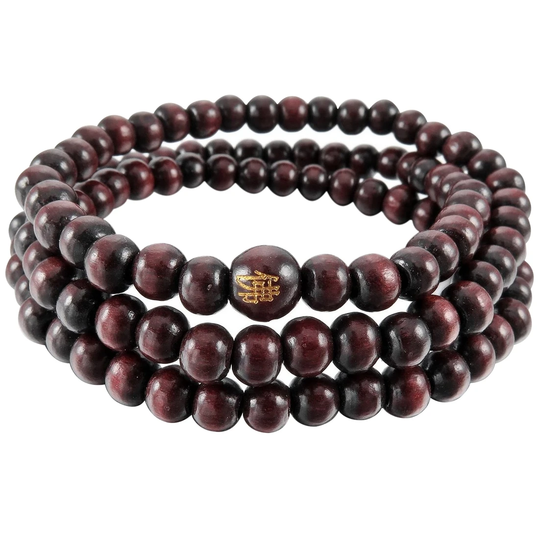 6mm Wood Bangle Bracelet Tibetan Buddhist Sandal Necklace 108pcs Bead Buddhism Prayer Man, Woman Red