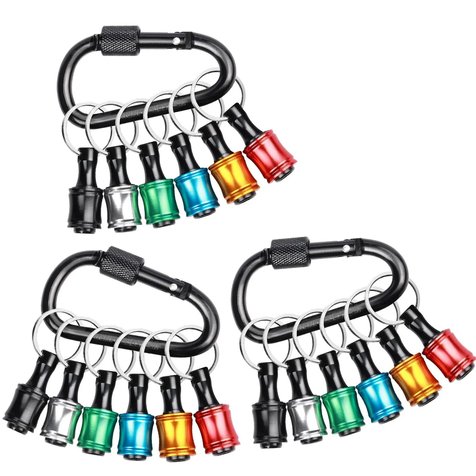 

18Pcs 1/4" Hex Shank Quick Release Bit Holder, Keychain Extension Adapter for Impact Driver Drill Bits, Portable Screwdriver Set