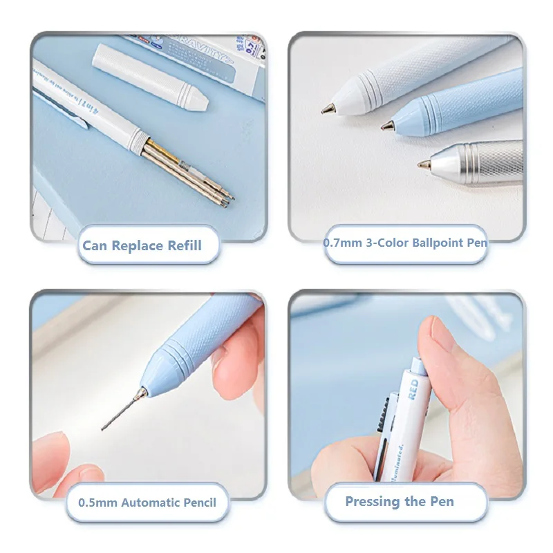 Planwith Stationery Gravity Sensing Pen Gel Pen 볼펜 Four In One Multifunctional Office Learning Ballpoint Pen Mechanical Pencil