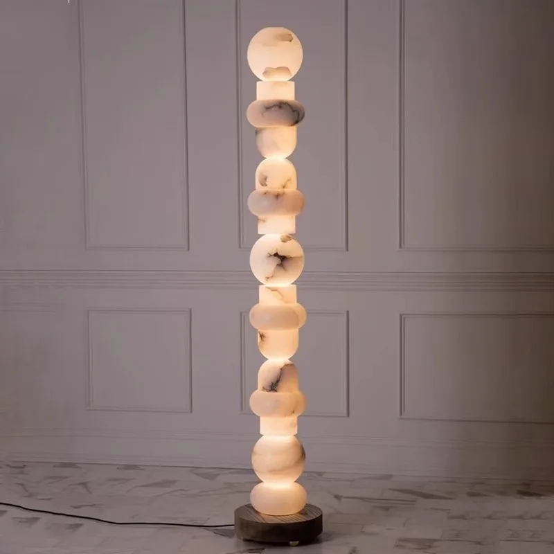 

Spanish natural marble floor lamp designer living room bedroom study villa exhibition hall