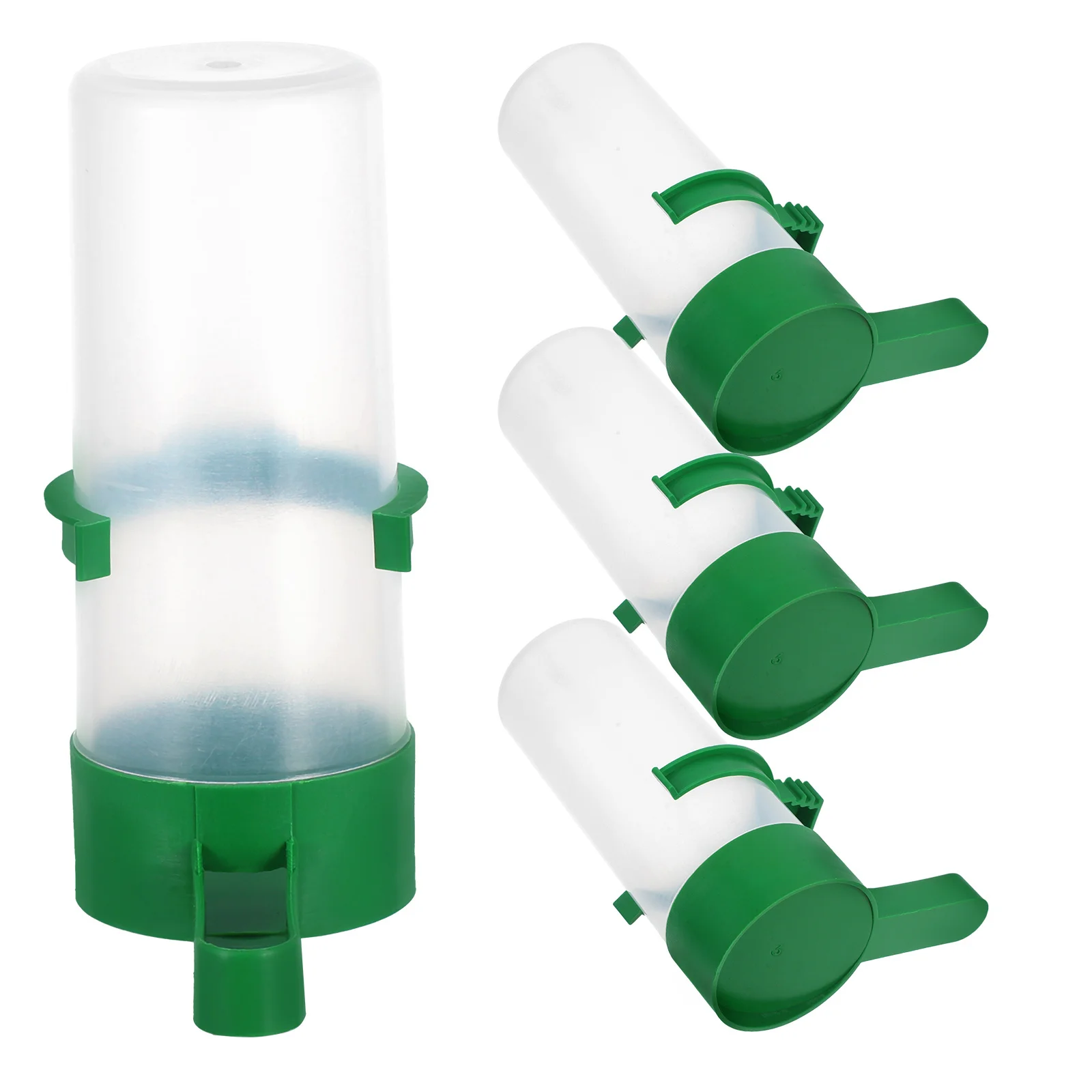 

4Pcs Parrot Water Bowl Dispenser Automatic Feeding Cup for Birds Leakproof Hygienic Drink Container Indoor Outdoor Convenience