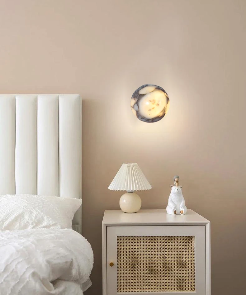 Natural Marble Ball Wall Lamp G9 Bulb Personalized