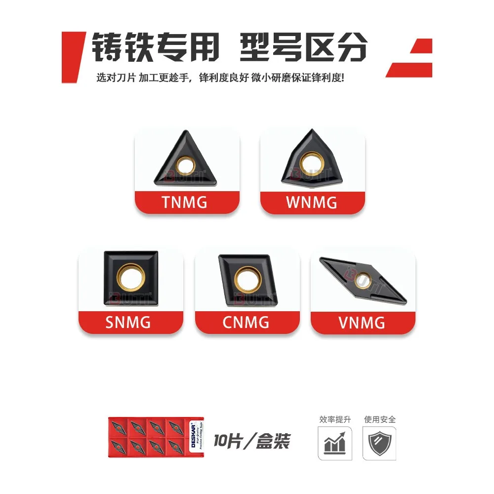 (10 pieces) Triangular indexable inserts TNMG160404 LF3018 for cast iron machining (suitable for Deska)