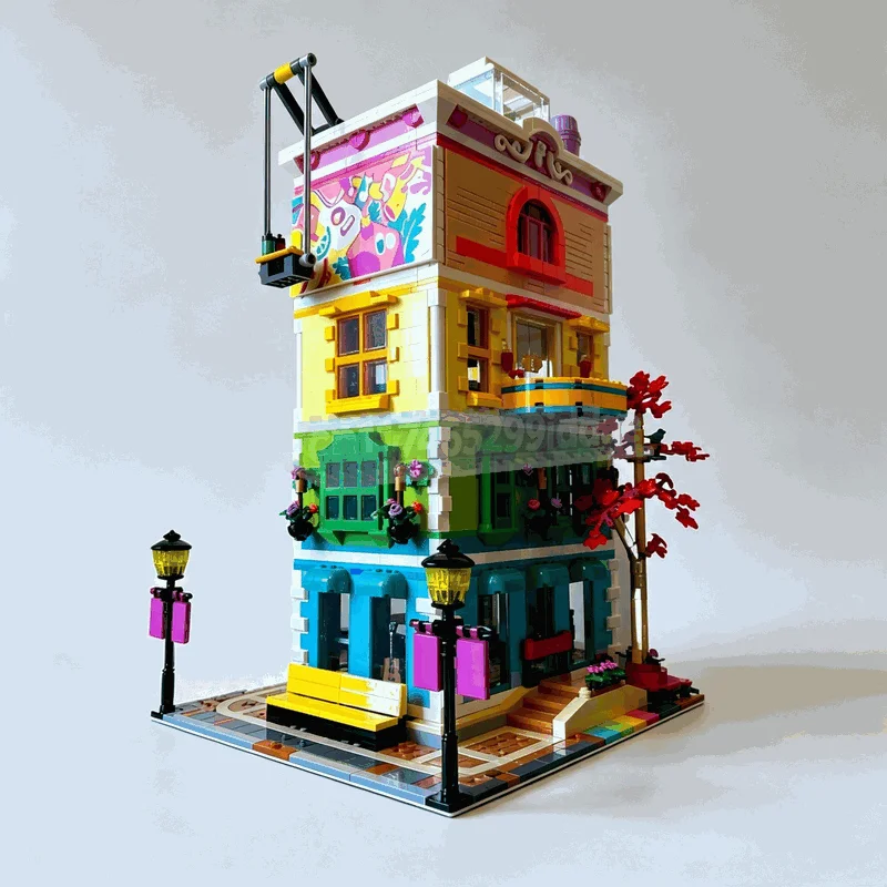 NEW 2737PCS Colorful Community Tower Modular Building Blocks Architecture Model City Street Corner House DIY Assembly Toy Gift