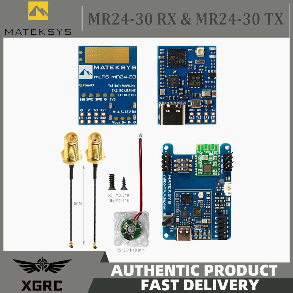 

MATEK MATEKSYS MR24-30-TX MLRS MAVLINK 2.4GHZ TX MODULE KIT 2.4G LoRa 30 dBm RF Power For RC FPV Long Range Drones