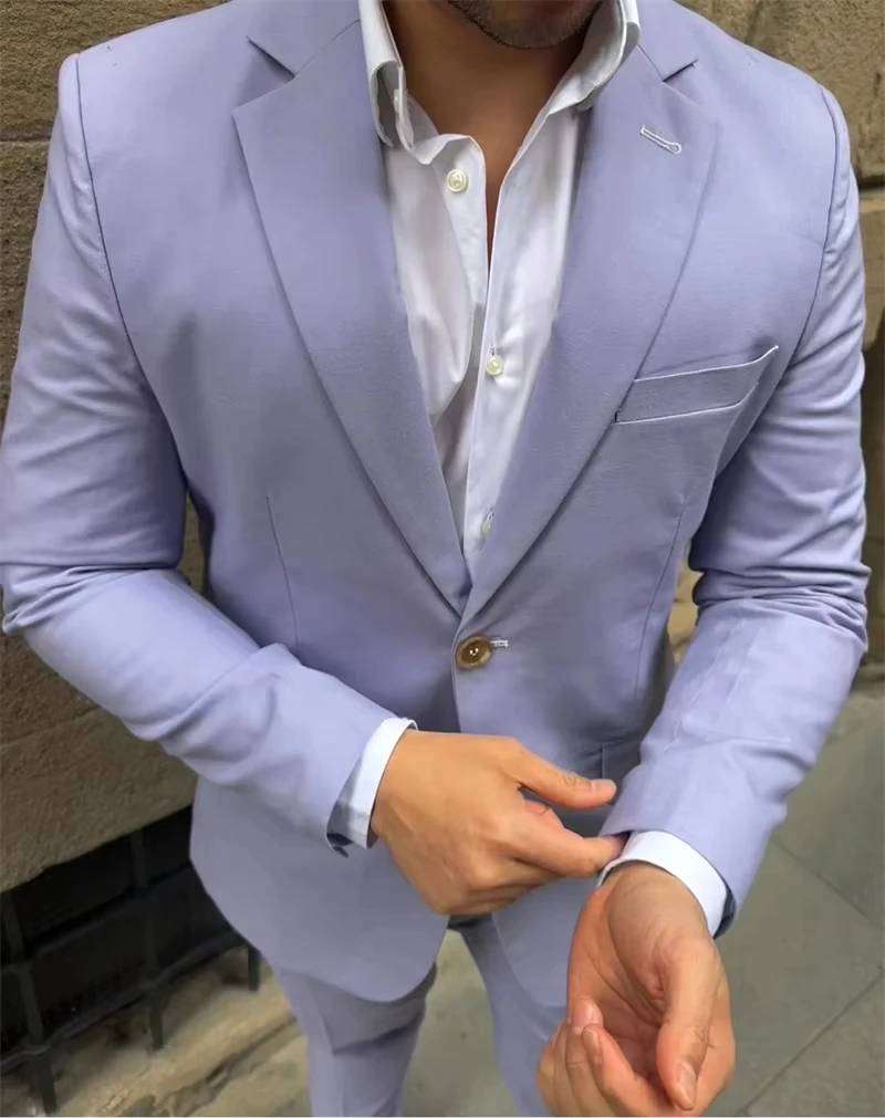 Classic Man Suits 2 PCS Blazer Pants Groom Tuxedo for Gentlemen Customized Wedding Party Formal Occasions Tailor-Made Plus Size