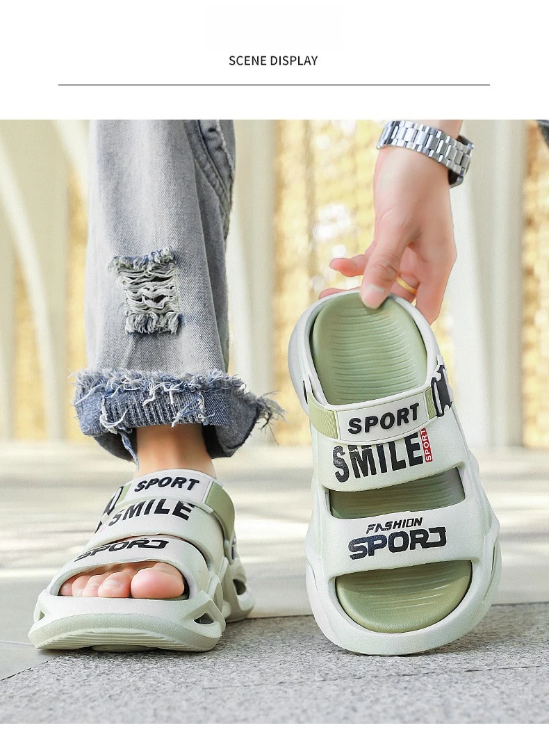 Herren-Sommer-Outdoor-Sandalen – Rutschfeste, geruchsabweisende Freizeit- und Fahrersandalen, ultraweiche Cloud-Comfort-Strandslipper für Herren – Detail 9