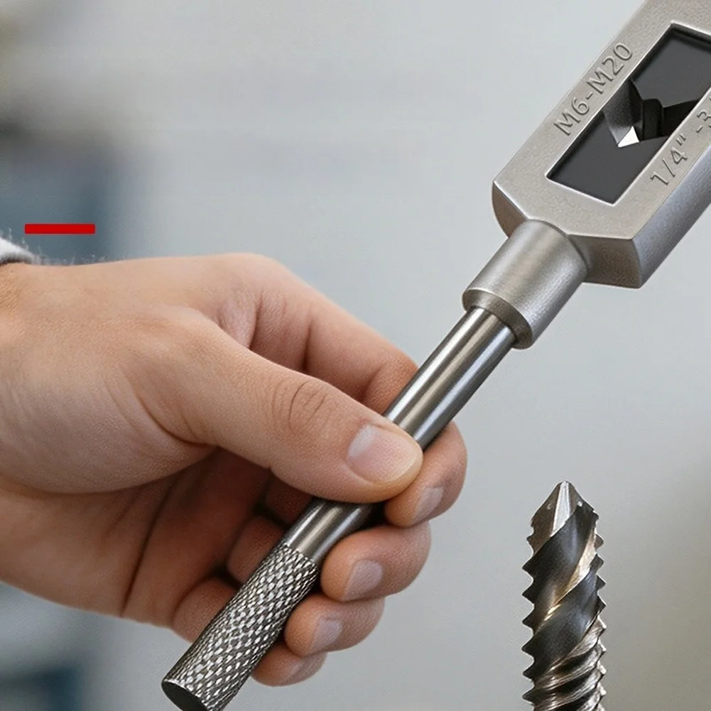 For Workshop Use Tap And Die Set Adjustable Tap Holder Silver Fatigue Reducing Design Anti-slip Knurled Handle