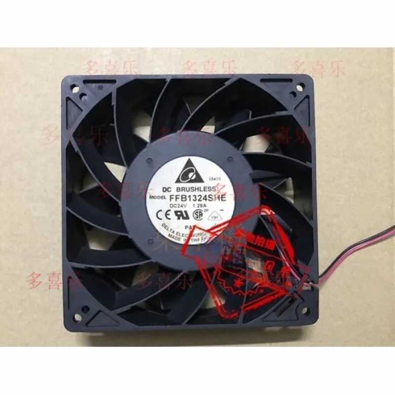 WW   FOR DELTA FFB1324SHE 12738 DC24V 1.26A 12.7CM 2-wire high airflow cooling fan