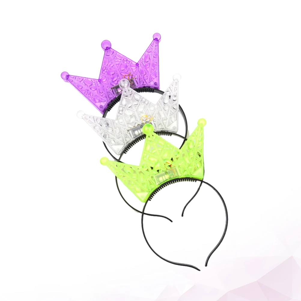 

3Pcs LED Headband Glowing Hair Hoop Premium Material Flashing Party Concert New Year Gift