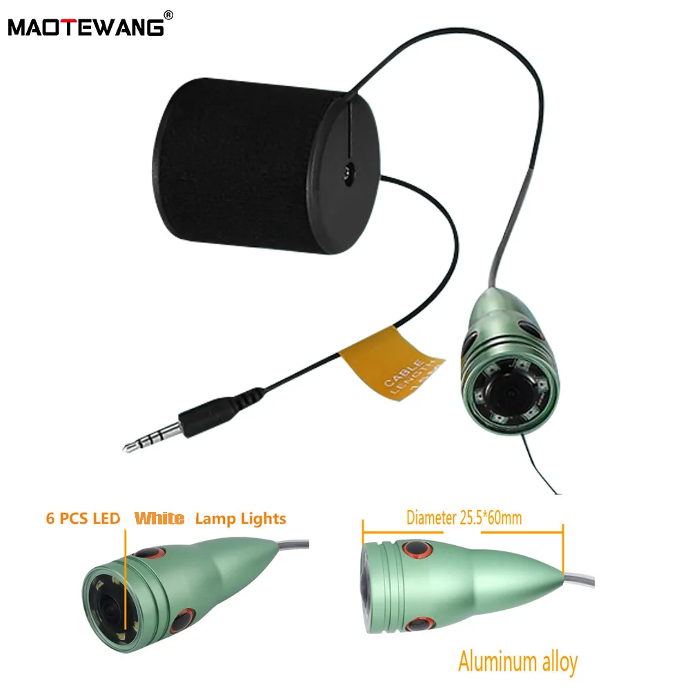 Fish Finder Underwater Fishing Camera, White LED Camera Head, Camera For 4.3 Inch, 15M, 6Pcs