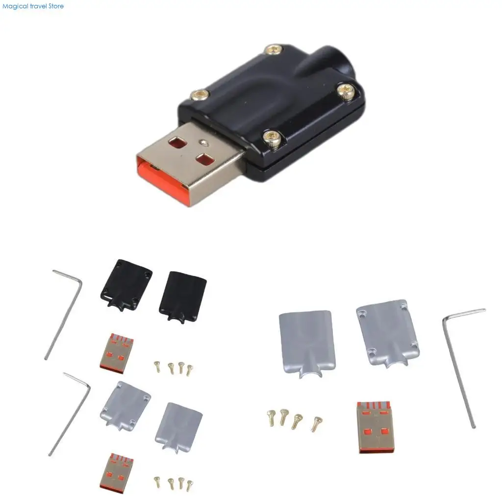 N2UB USB Male Housing Metal With Gold Plated Screws Suitable For 480mbps Transmission Data Cable Fast Charging Cable