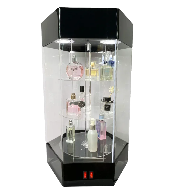 For  Cosmetic Rotating Display Cabinet Acrylic Hand-Made Products Jewelry Display Cabinet Ornament Glass Jewelry Perfume Display