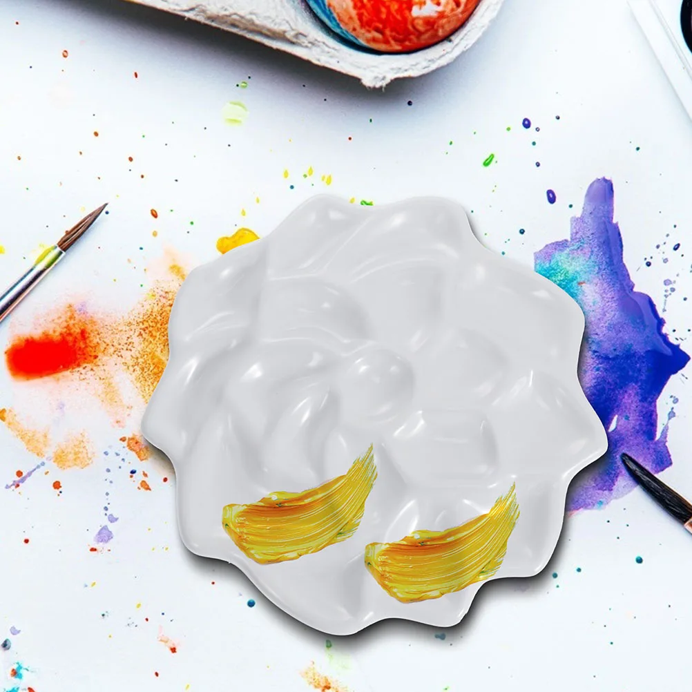 

2 Pcs Palette Tray Pigment Board Watercolor Painting Plates Imitation Porcelain Mixing Color Art Supplies Student Craftsman