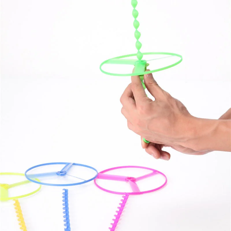 20PCS/Lot Children's Fun Outdoor Game Sports Set Manual Rotating Dragonfly Flying Saucer Helicopter Novelty Toys Holiday Gift