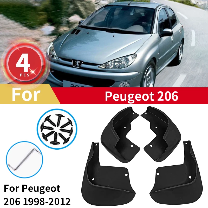 

Mudguards For Peugeot 206 Mud Flaps 1998-2012 Splash Waterproof Guards Cover Fender MudFlaps Front Rear Car Accessories 4pcs