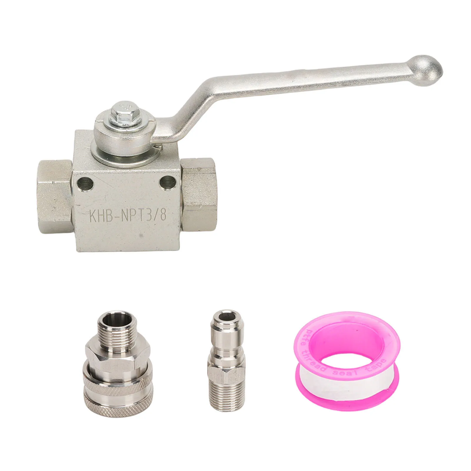 

4500 PSI High Pressure Washer Ball Valve Kit Stainless Steel 3/8 Inch Quick Connect Power Washer Ball Valve