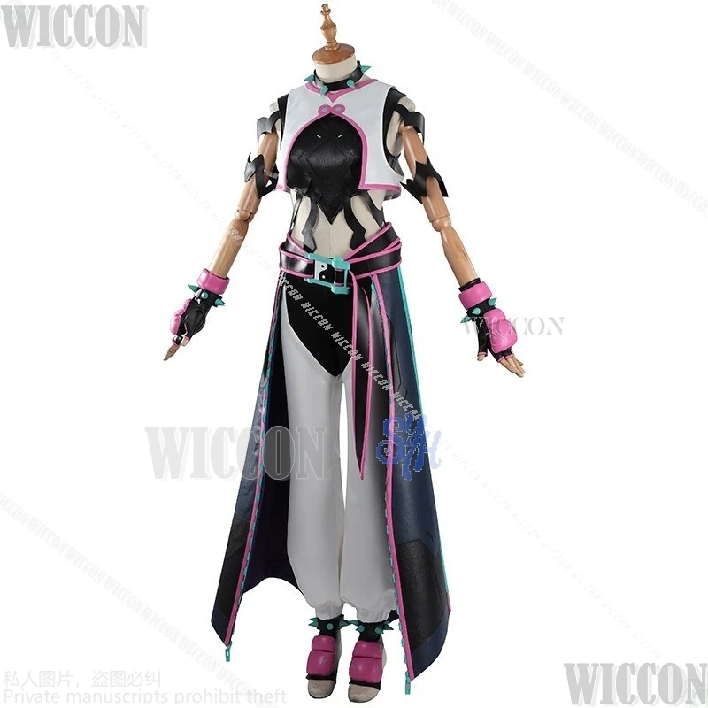Han Juri 한주리 Kiriko 코스프레 Cosplay Game OWW Crossover Street Fighter 6 Hot Pink Batter Uniform Jumpsuit Wig Halloween Comic CON - view 6