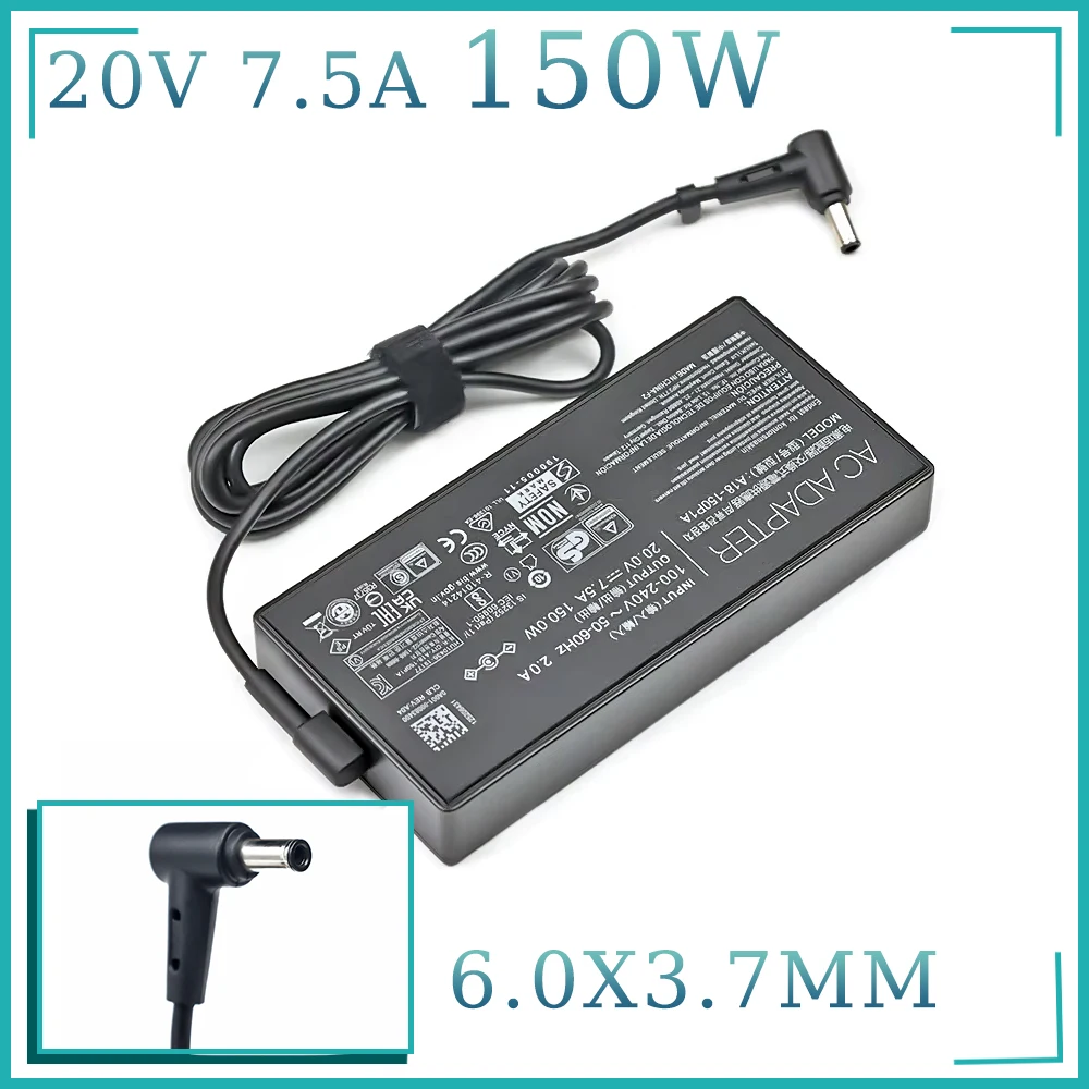 

Адаптер питания ADP-150CH B, 150 Вт, 20 В, 7,5 А, 6,0x3,7 мм, для TUF Gaming FX705DT FX505D FX505DU FX505DT A18-150P1A, зарядное устройство для ноутбука