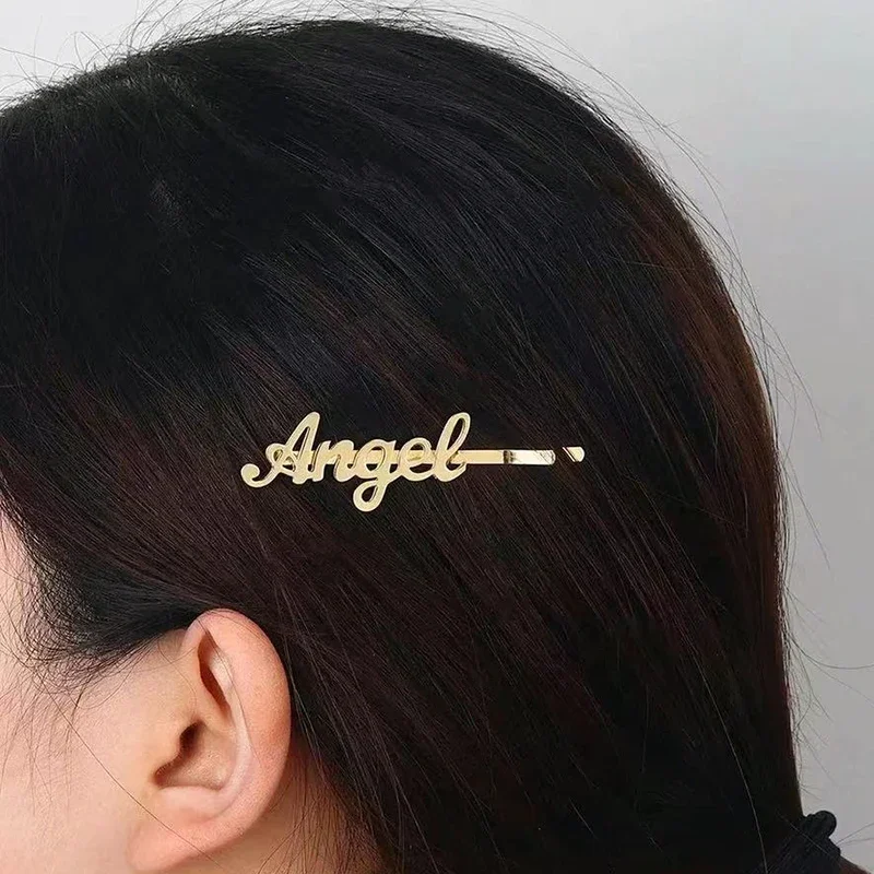 Customized Name Hair Clip Personalized Stainless Steel Bangs Clip Birthday Gifts for Women Custom Name Hair Pin Jewelry Girl