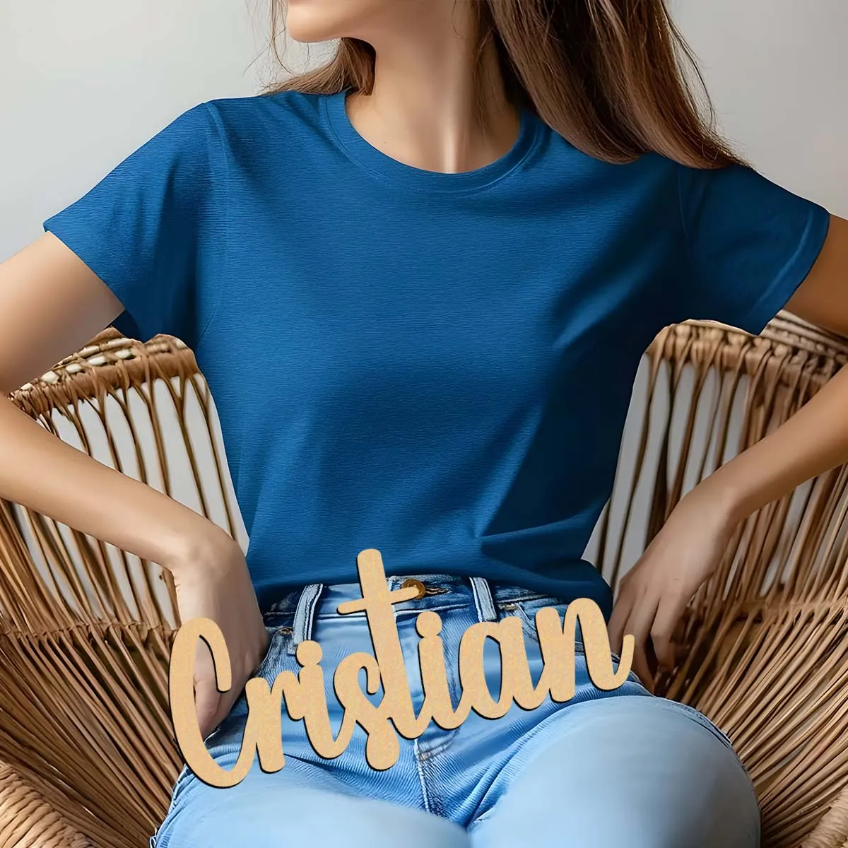 1pc NEW Cristian example Custom Text Laser-Cut Sign Wooden Plaque Wooden Decor Handcrafted with Elegant Cursive Lettering