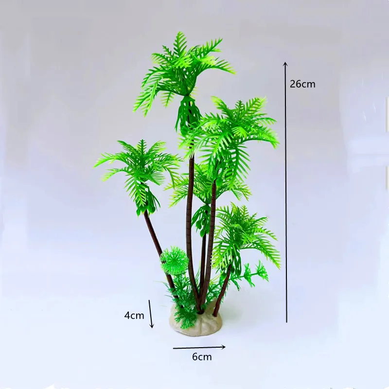 Artificial Aquarium Plants Plastic Coconut Palm Trees Ornament Fish Tank Water Plants Aquarium Decoration