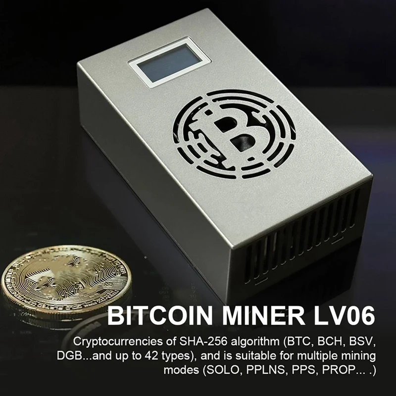 Bitcoin Lucky Miner LV06 Silent Miner Machine BTC Miner 500GH/S Hashrate Crypto Mining Machine Lottery Miner UK Plug