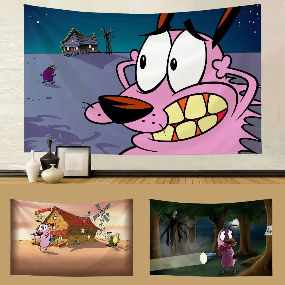 COURAGE The C-Cowardly Funny Dog Tapestry Customizable Tapestries Of Various Styles,wall Celebrity Photo Printing,wall Hangings