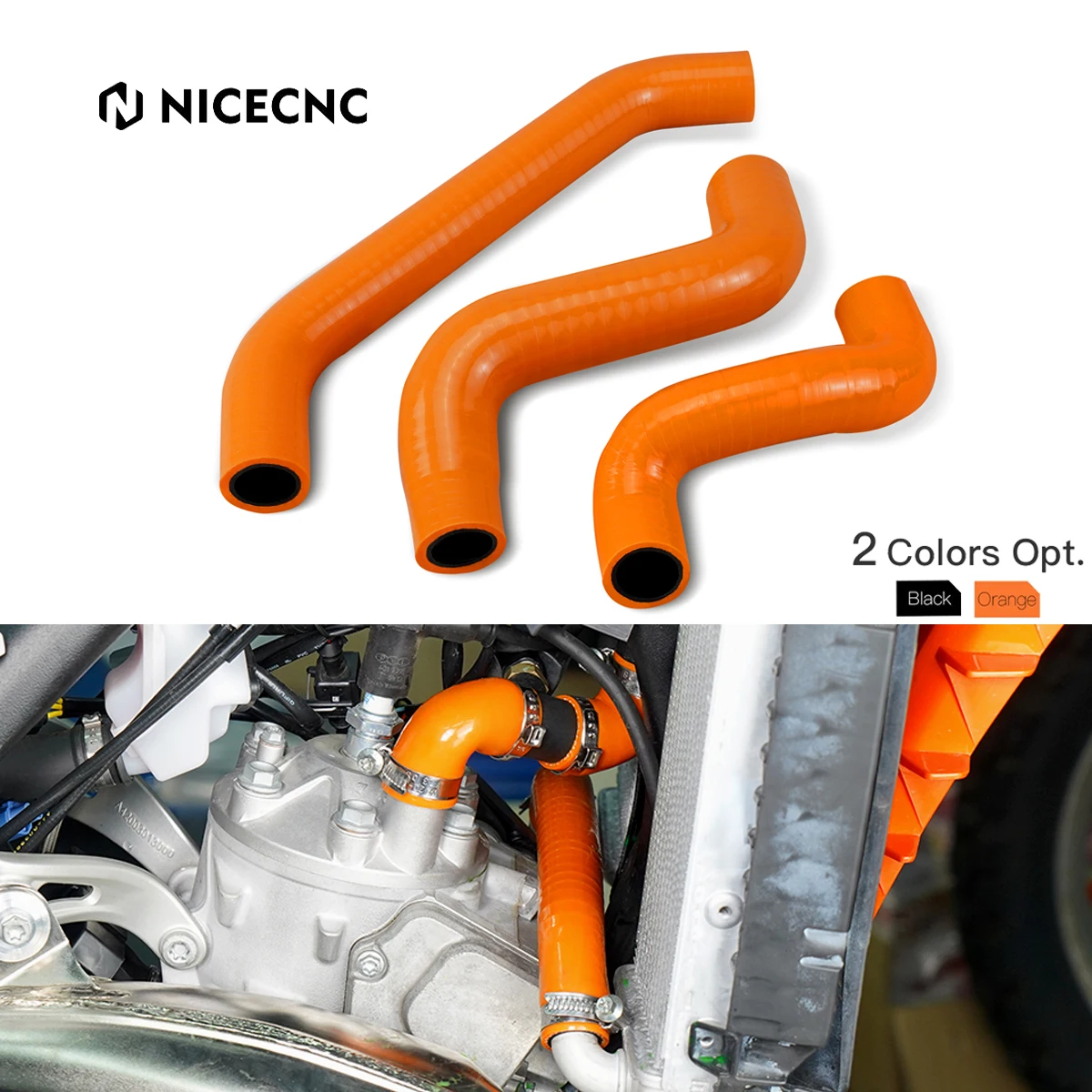 

NICECNC For KTM EXCF 450 EXC-F 500 XWF 500 2024 Silicone Radiator Coolant Hose Kit For Husqvarna FE 450 For GasGas ECF 450 500