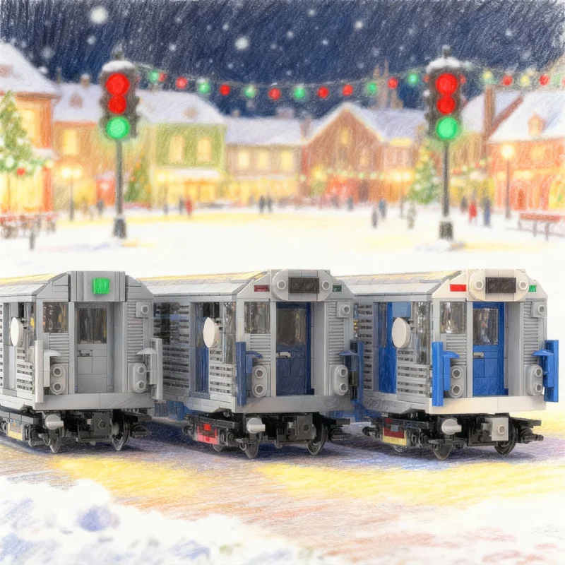 

1245pcs MOC NYC Subway Brightliner Train Model Building Blocks Architecture DIY Christmas Gifts Idea Toys Education Brick Kids