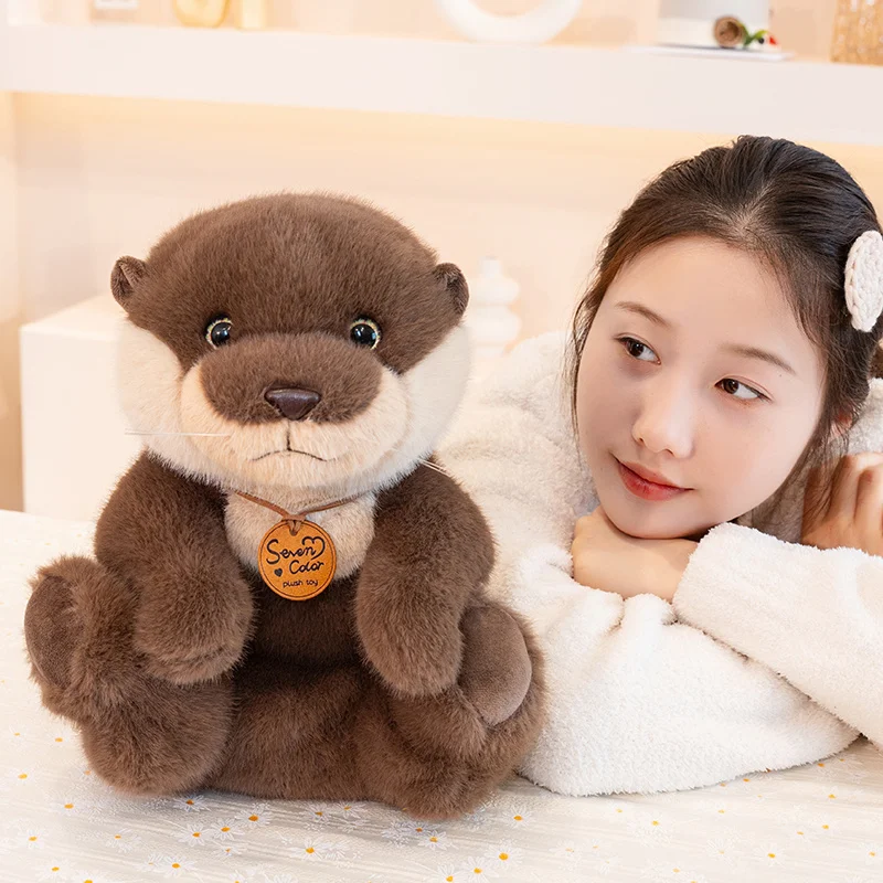 26～36cm Adorable Otter Plush Toy Fun Lazy Poseable Stuffed Animal Can Sit Lie Down Cute Hugging Companion Soft Gift