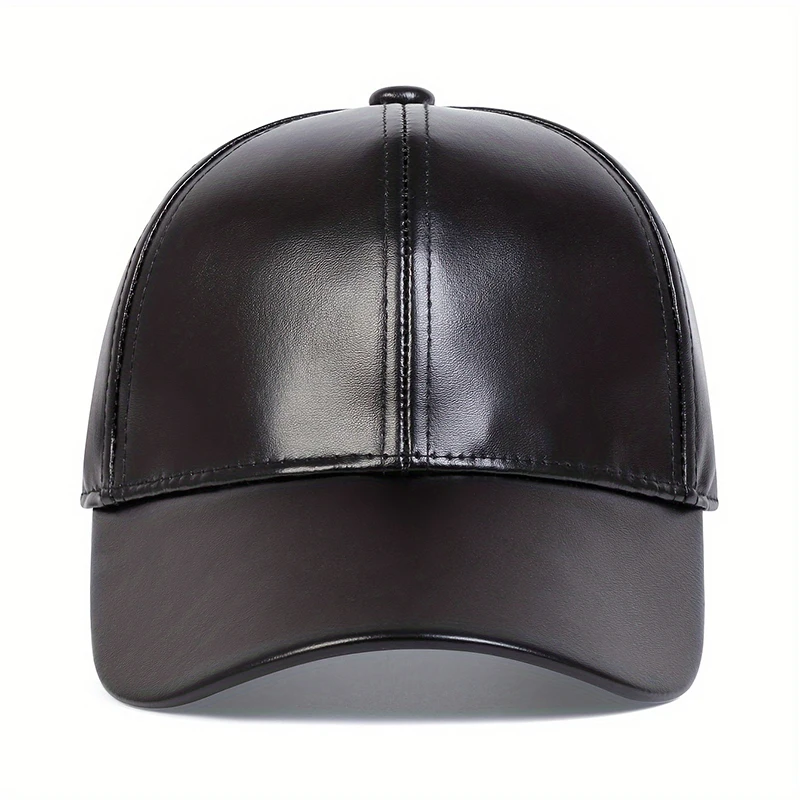 Children Pu Leather Solid Color Baseball Caps Spring Autumn Outdoor Adjustable Casual Hats Boy Girl Travel Sunscreen Hat