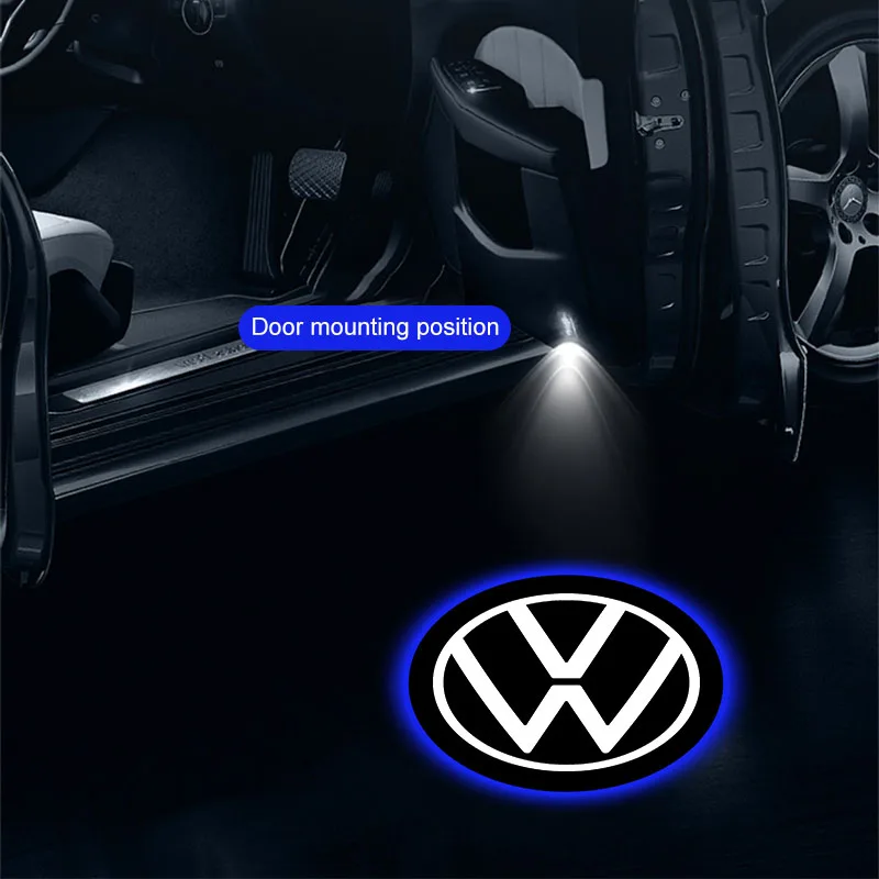 Car Welcome Light Door Side Projector Induction Lamp Accessories For Volkswagen VW Golf Tiguan Passat Touareg Magotan Touran