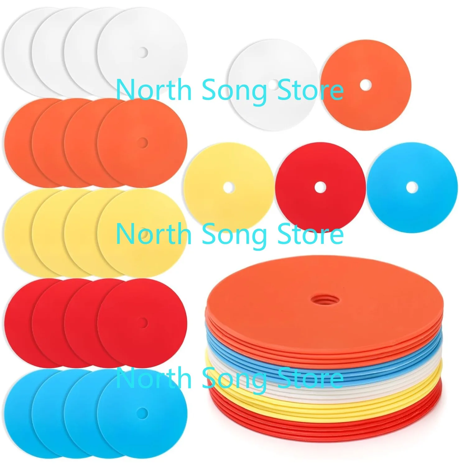 

20 шт. 6-дюймовые точечные маркеры с плоскими конусами, нескользящие точечные маркеры для отверстий в полу, футбольные конусы, маркеры для полевых косточек для практики ловкости скорости