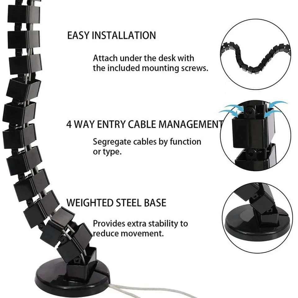 Under Desk Cable Tray Wire Management Workstation Snake Cable Organizer Management