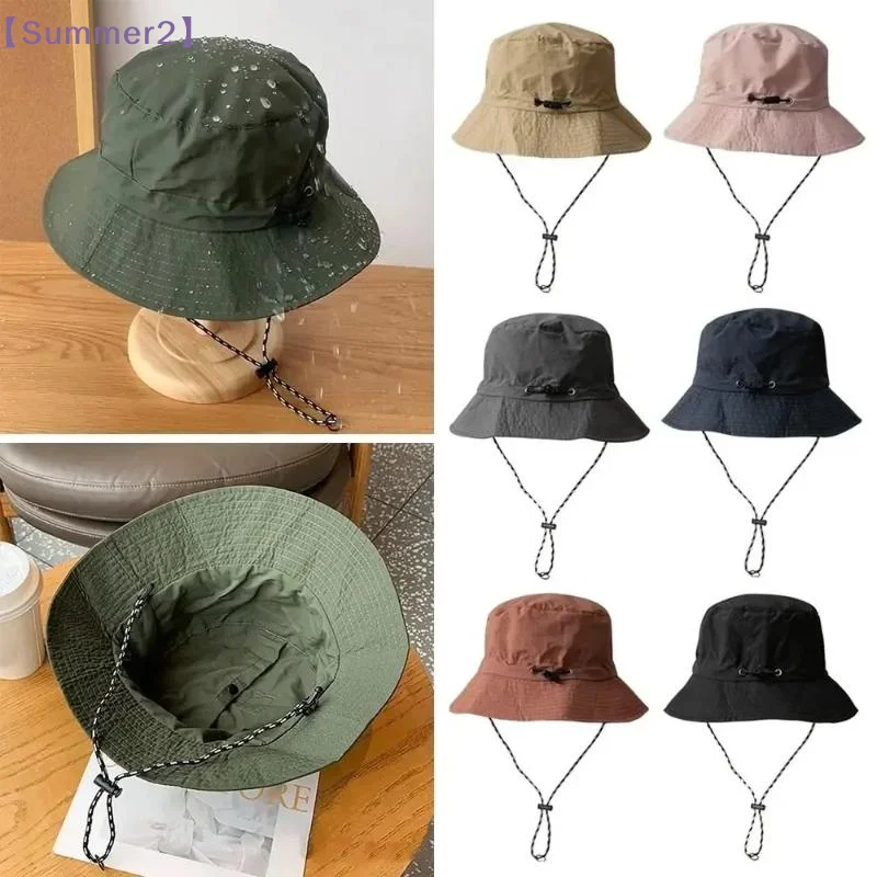 【Xia2】Summer Sun Protection Waterproof Fisherman Hat Foldable Storage Bag Fashion Bucket Hat Camping Hiking Mountaineering Cap