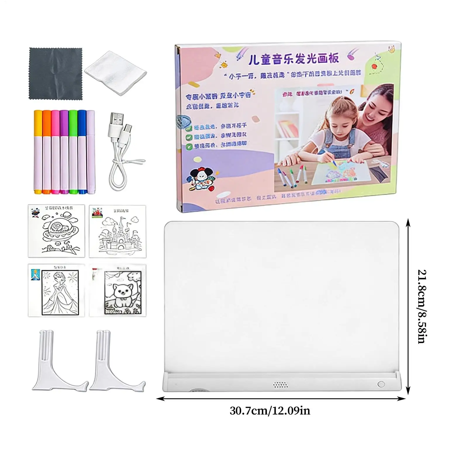 LED Drawing Board Reusable Writing Supplies LED Acrylic Message Board for Kids Preschoolers Boys Girls Home School Classroom