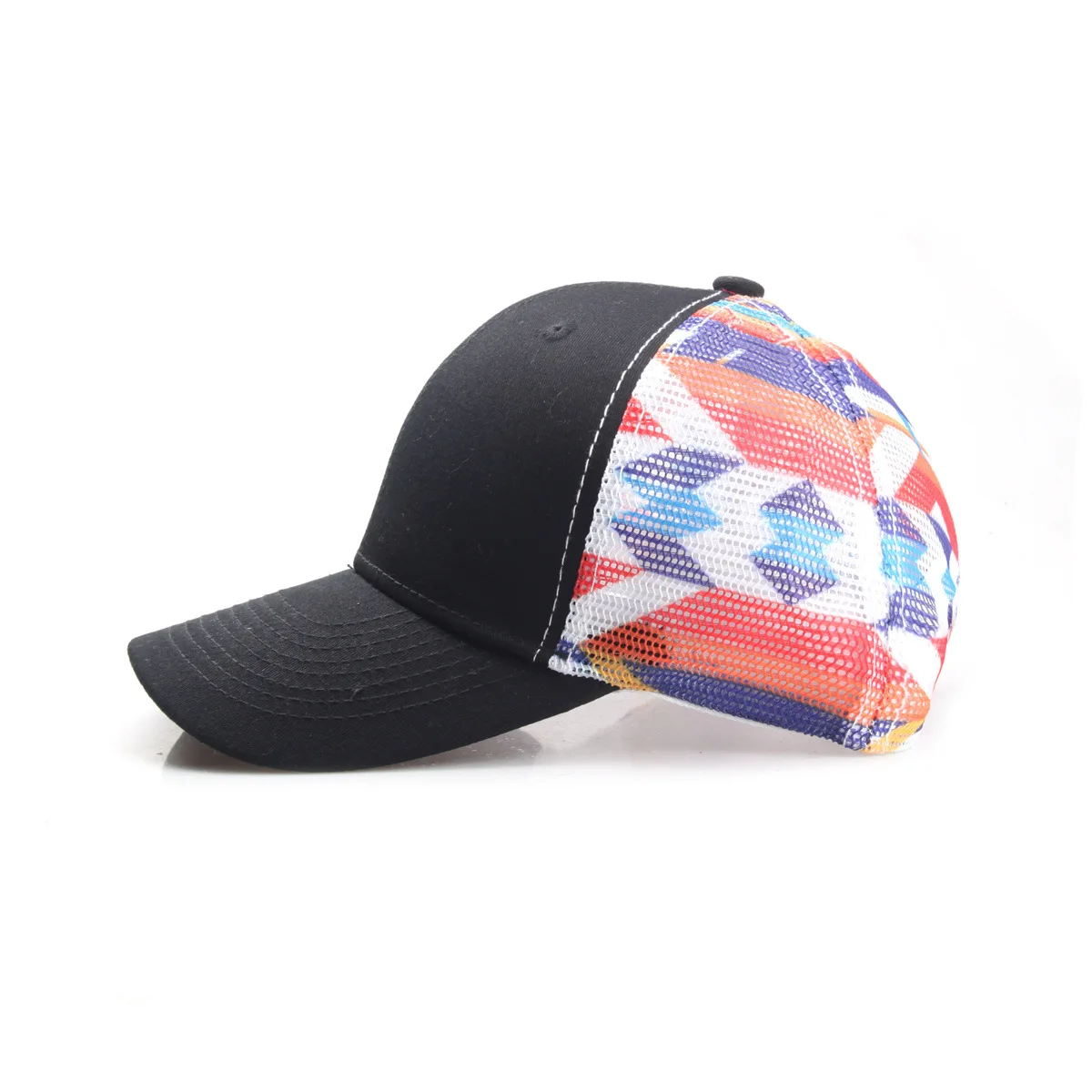 หมวกเบสบอลพิมพ์ลายโลโก้ไล่สี  ตาข่ายเรียบ ป้องกันแสงแดด สำหรับกิจกรรมกลางแจ้ง ไม่เสียรูปทรง