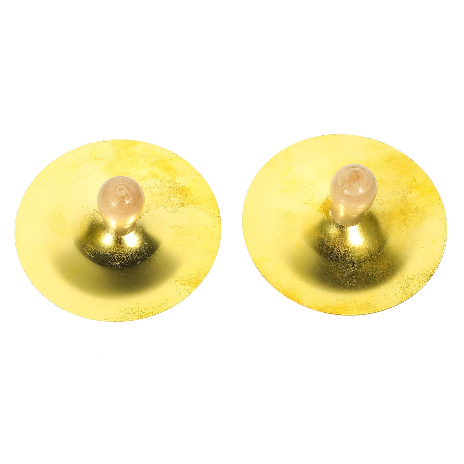 

2Pcs Copper Finger Cymbals Small Cymbals Belly Dance Wooden Handle Children Percussion Musical Instrument Percussion Instruments