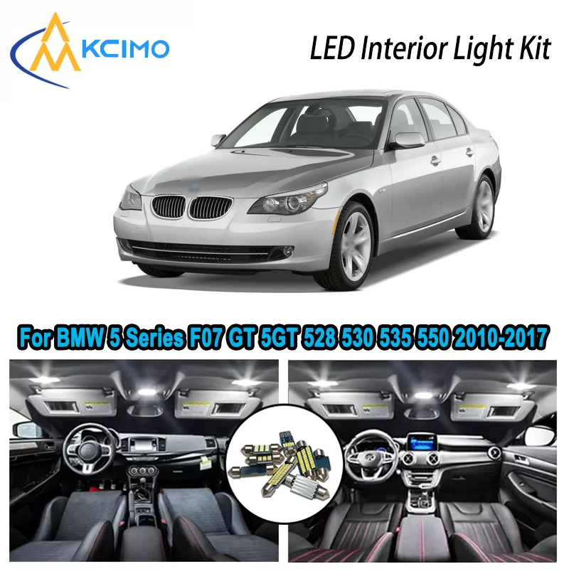 

Комплект ярких светодиодных внутренних освещения премиум-класса для BMW 5 серии F07 GT 5GT 528 530 2010-2017, автомобильные лампы в багажнике с купольной картой и Canbus без Erro