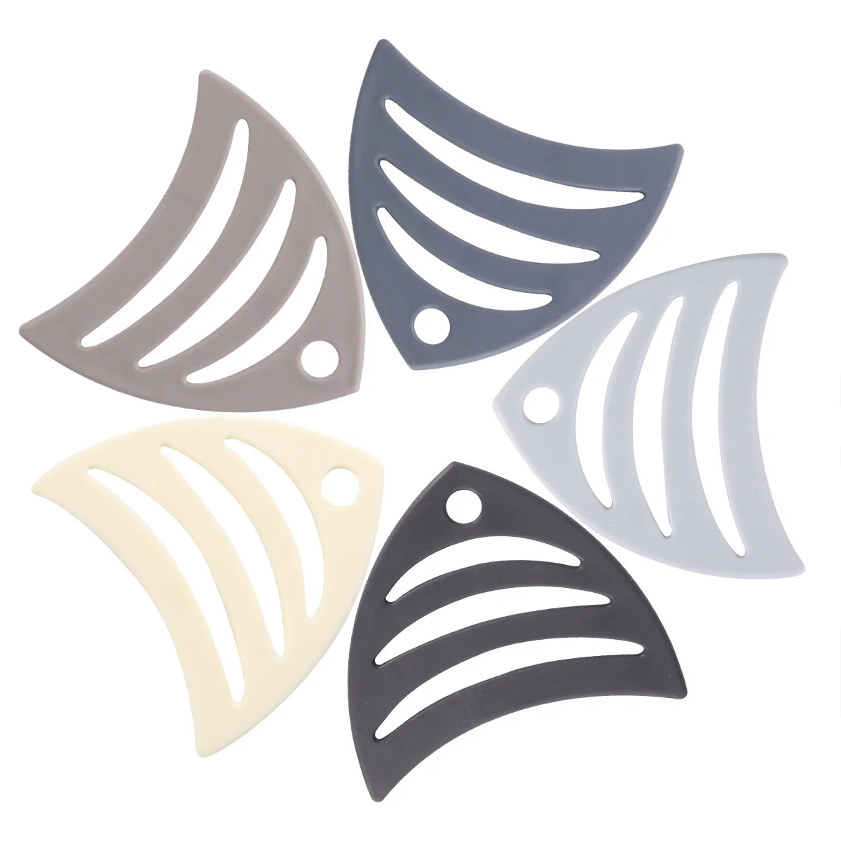 

5 Pcs Cartoon Fish Coaster Coasters Shaped Silicone Mat Adorable Anti-slip Pad Roller