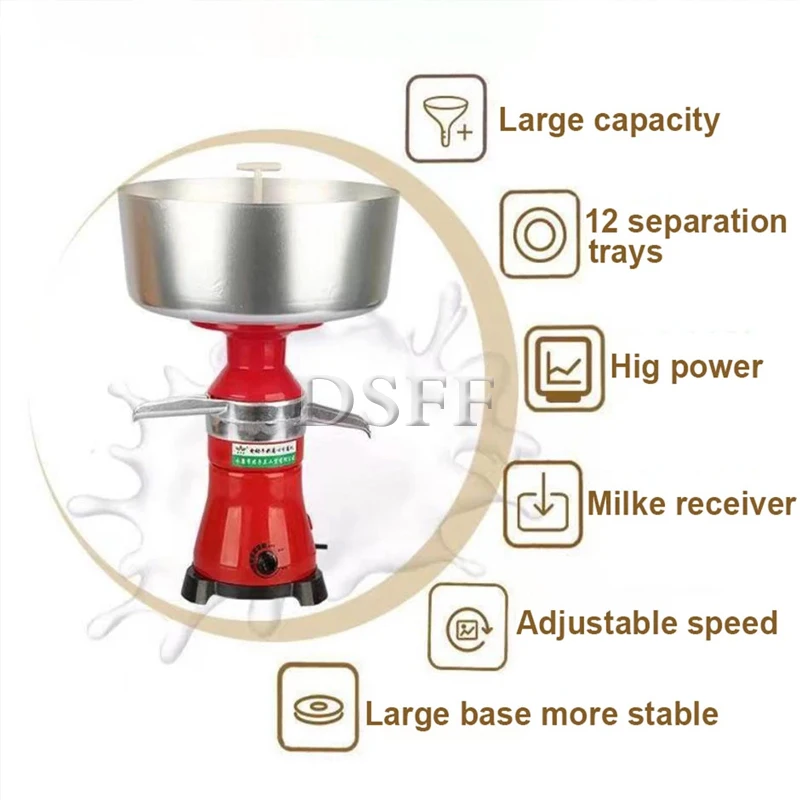 Household Small Milk Separator, Electric Fresh Milk Centrifugal Skimmer, Commercial Dairy Product Equipment