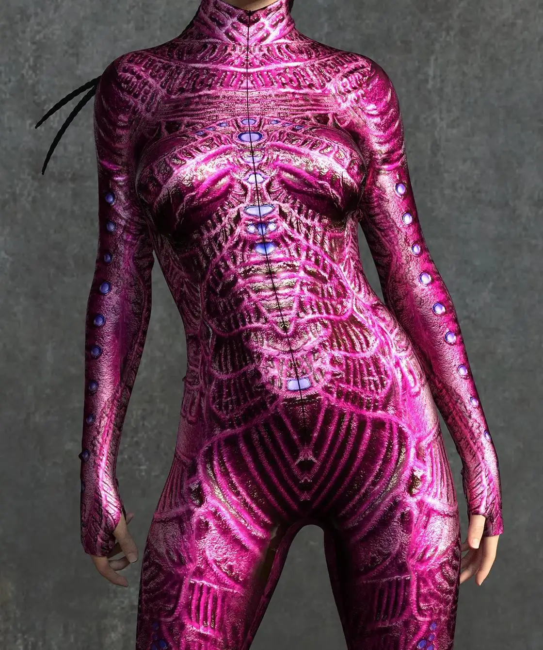 Halloween Anime Horror Spezies Cosplay Jumpsuit Terror Monster Skin Bodysuit Steampunk Party Show Anzug Unisex Rave Zentai – Detail 15