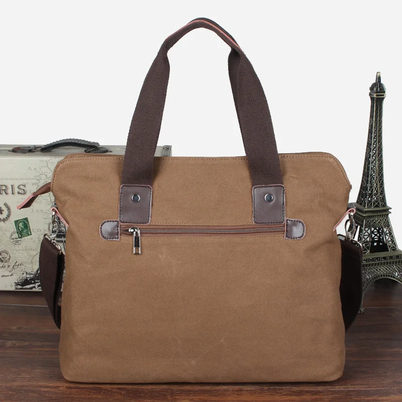 Valigetta da uomo in tela Casual borsa di grande capacità borsa a tracolla da uomo con cerniera moda borsa a tracolla da lavoro Laptop