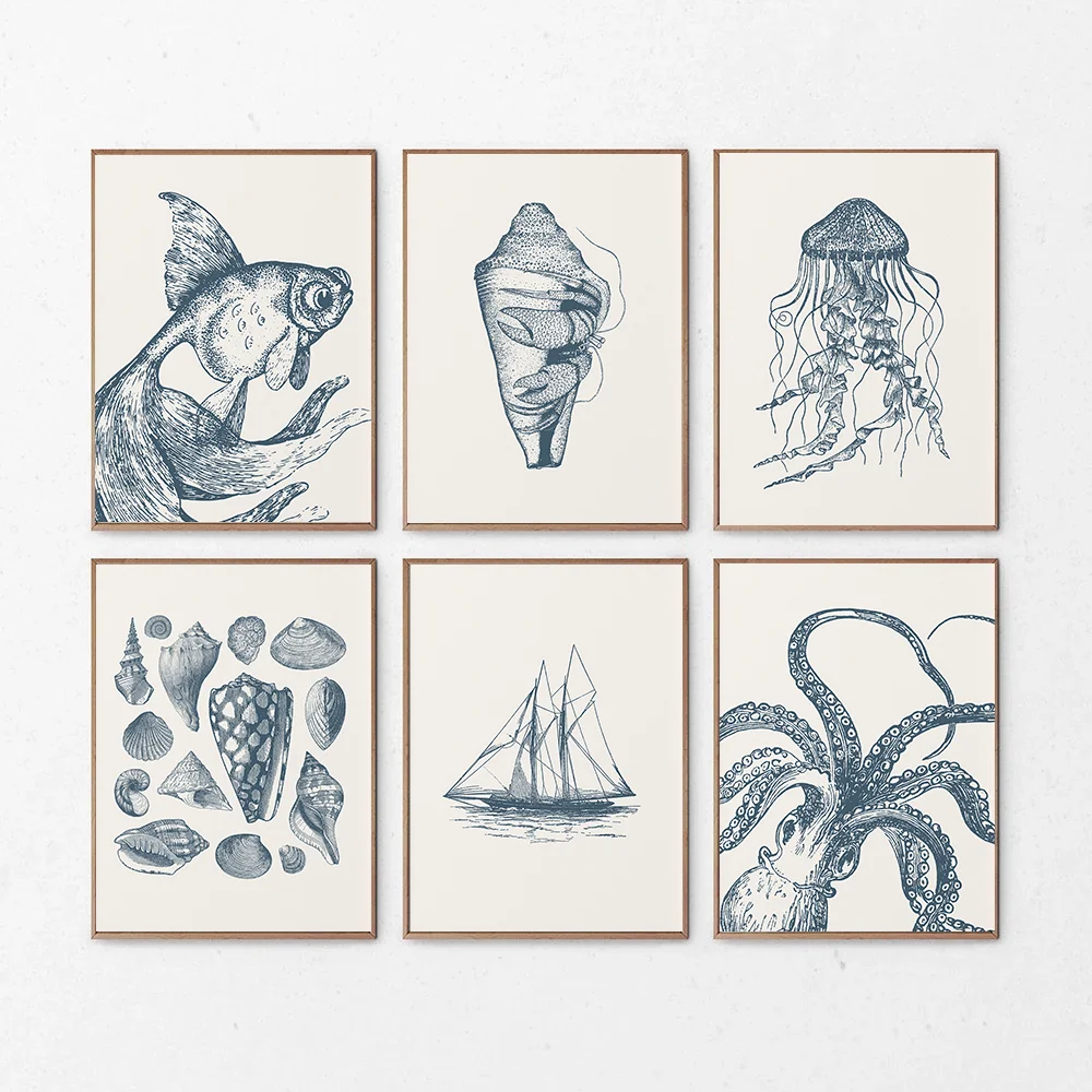 Home Decor Nautical - Obraz na ścianę z rybami i
