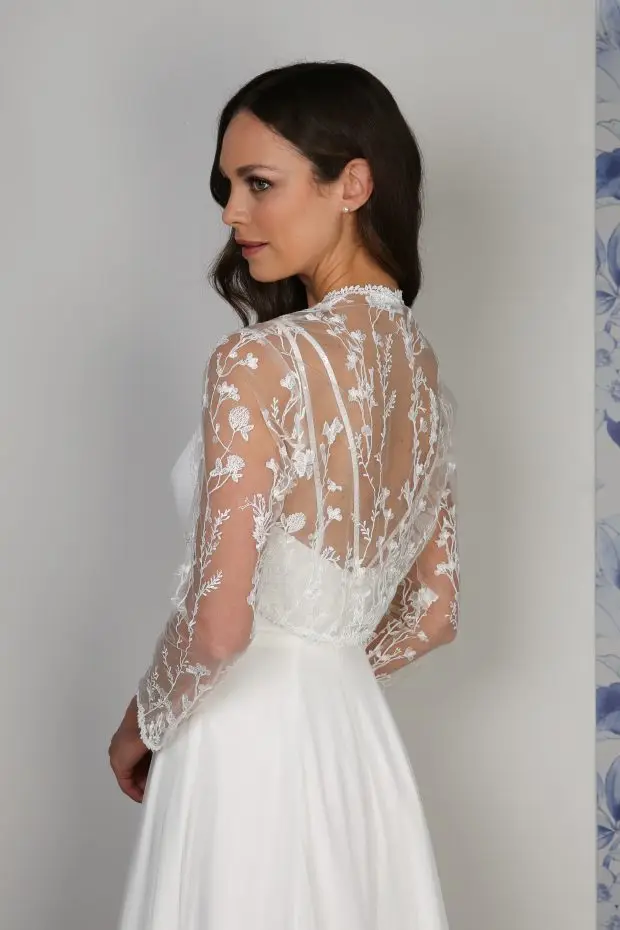 Customized Wedding Top Cover Long Sleeves Boleros Lace Bridal Wraps Bride Capes Formal Party Shrugs Women Jacket