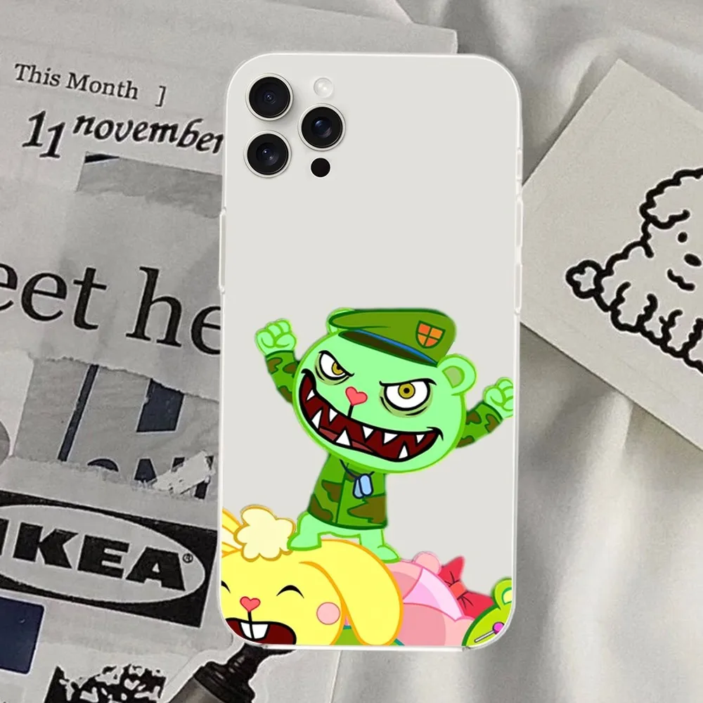 Cartoon glücklich T-Baum F-Freunde Handy hülle für iPhone Mini plus 11 13 12 14 15 8 pro xs max x se xr transparente Hülle